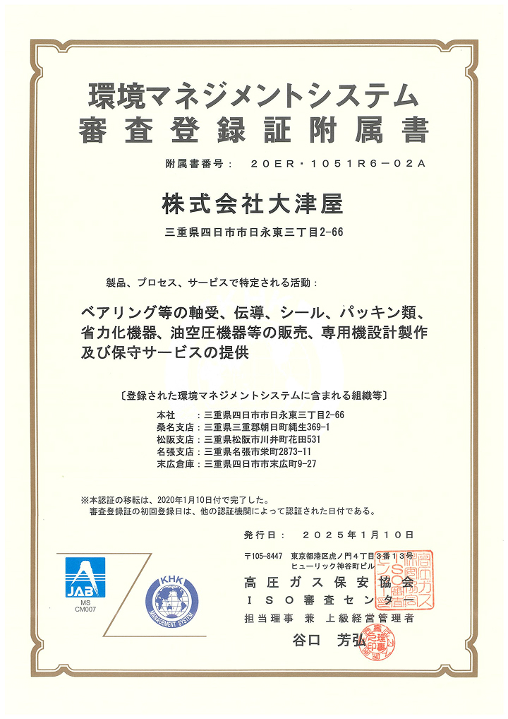 環境マネジメントシステム審査登録付属書